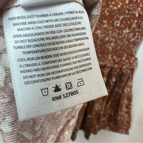 Jessica Simpson Floral White And Rust Girls' Dress With Ruffles Sz L (10) / NWT - Picture 12 of 12